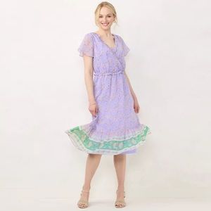Women's LC Lauren Conrad Flutter Sleeve Faux-Wrap Dress